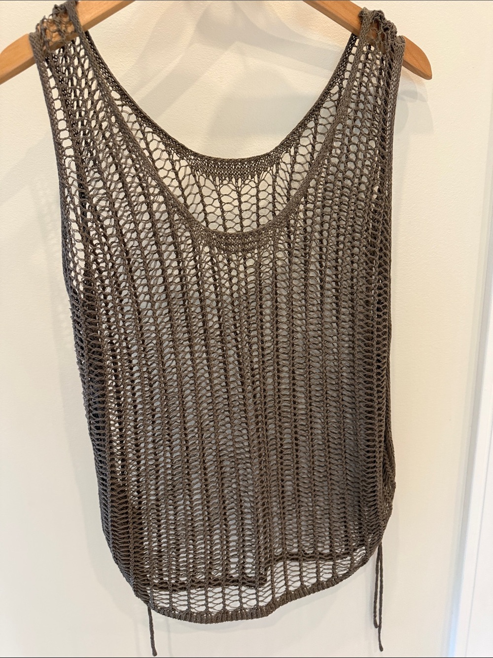 Women’s Crochet Knit Tank Top — Brown